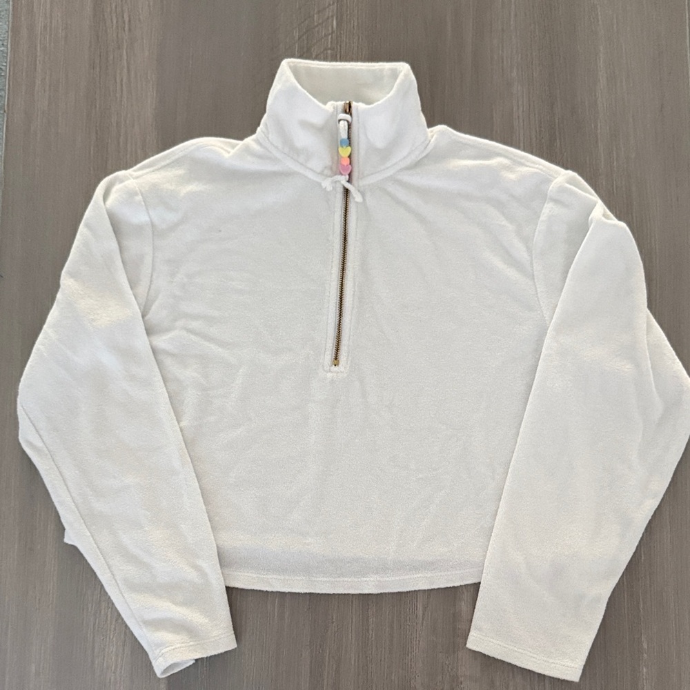 Stoney Clover Lane x Target White Terrycloth Quarter Zip